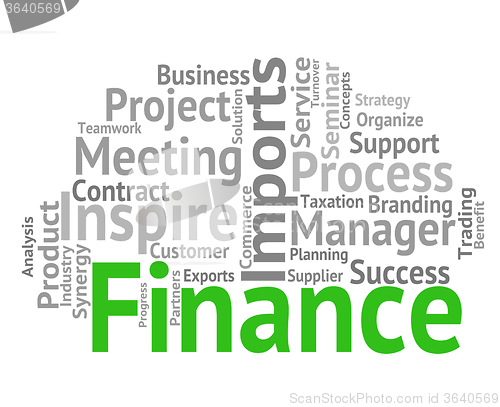Image of Finance Word Indicates Business Profit And Wordcloud