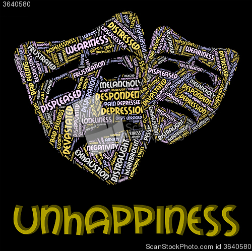 Image of Unhappiness Word Indicates Grief Stricken And Despairing