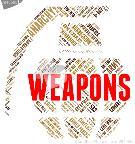 Image of Weapons Word Represents Armory Armed And Arms