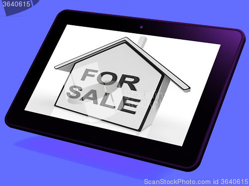 Image of For Sale House Tablet Means Selling Or Auctioning Home