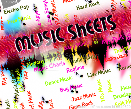 Image of Sheet Music Means Sound Track And Harmony