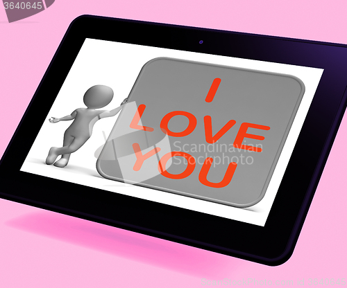 Image of I Love You Tablet Shows Loving Partner Or Family