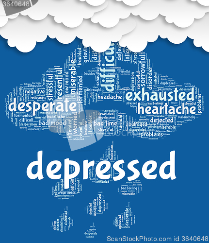 Image of Depressed Word Represents Lost Hope And Anxious