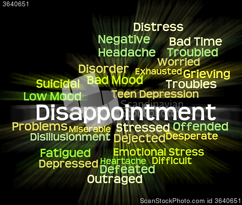 Image of Disappointment Word Shows Let Down And Crestfallen