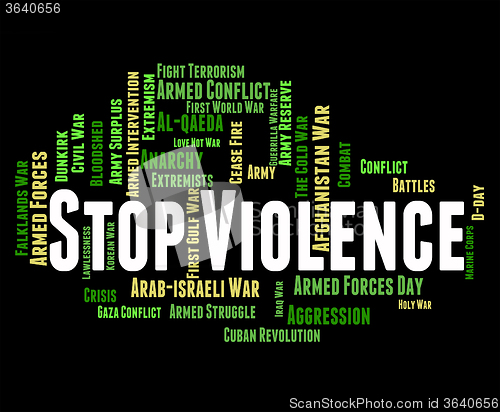 Image of Stop Violence Means Warning Sign And Brutality