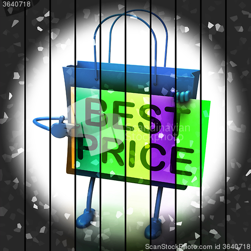 Image of Best Price Shopping Bag Represents Bargains and Discounts