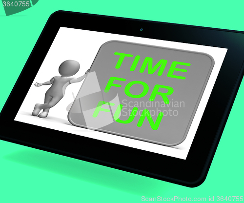 Image of Time For Fun Tablet Shows Recreation And Enjoyment