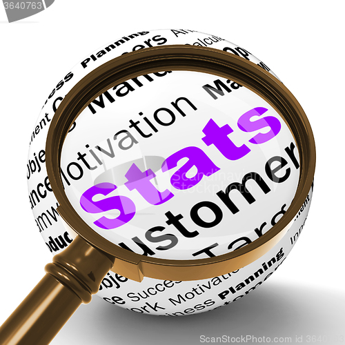 Image of Stats Magnifier Definition Shows Business Reports And Figures