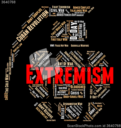 Image of Extremism Word Represents Fundamentalism Wordclouds And Text