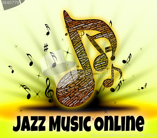 Image of Jazz Music Online Represents World Wide Web And Band