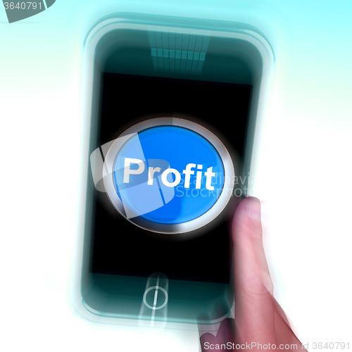 Image of Profit On Mobile Phone Shows Profitable Incomes And Earnings