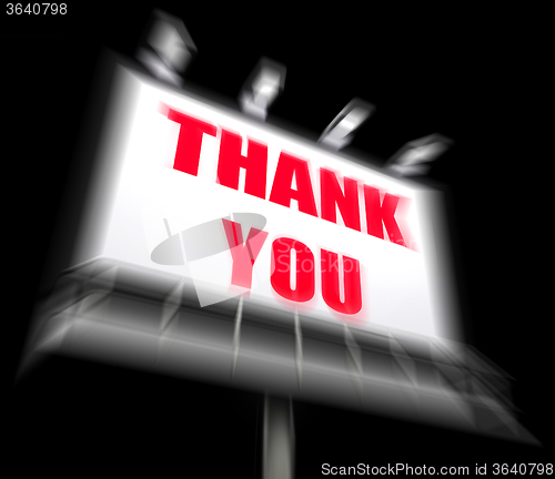 Image of Thank You Sign Displays Message of Appreciation and Gratefulness