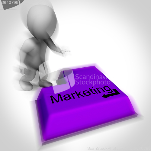 Image of Marketing Keyboard Shows Promotion Advertising And PR