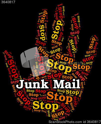 Image of Stop Junk Mail Means Warning Sign And Danger