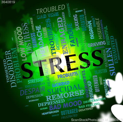 Image of Stress Word Shows Stressed Wordcloud And Pressures