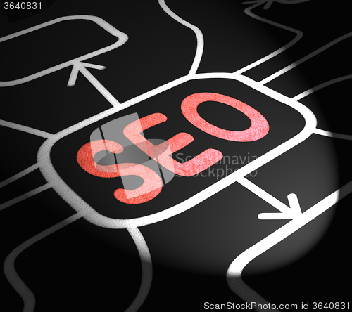 Image of SEO Arrows Means Search Engine Optimization On Web