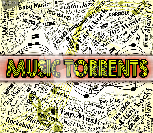 Image of Music Torrents Shows Sound Track And Data