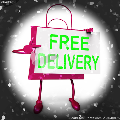 Image of Free Delivery on Shopping Bag Shows No Charge  To Deliver