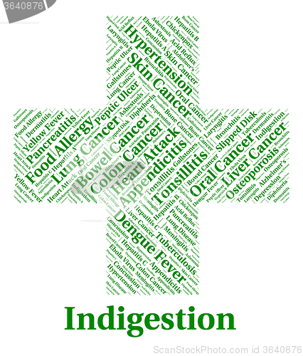 Image of Indigestion Word Represents Ill Health And Ailment