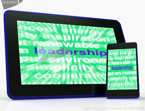Image of Leadership Tablet Shows Authority Guide Or Management