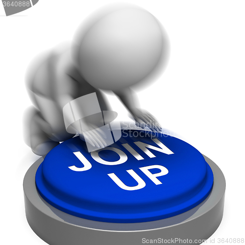 Image of Join Up Pressed Means Group Membership Or Subscription