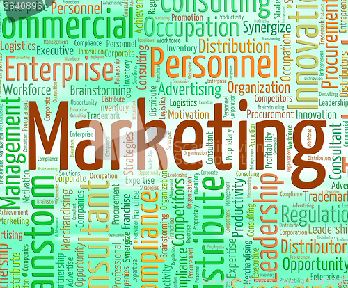 Image of Marketing Word Represents Markets Sell And Selling