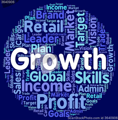 Image of Growth Words Shows Develop Expansion And Development