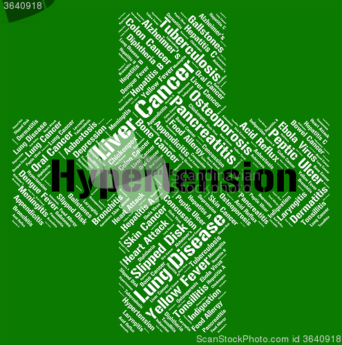 Image of Hypertension Word Shows High Blood Pressure And Htn