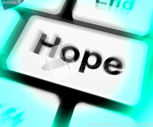 Image of Hope Keyboard Shows Hoping Hopeful Wishing Or Wishful