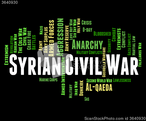 Image of Syrian Civil War Represents Military Action And Assad