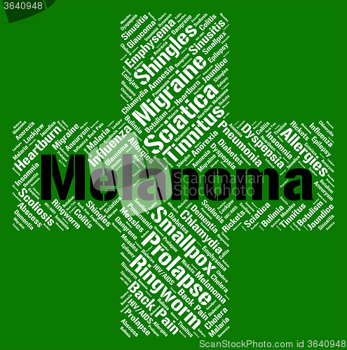 Image of Melanoma Word Represents Skin Cancer And Affliction