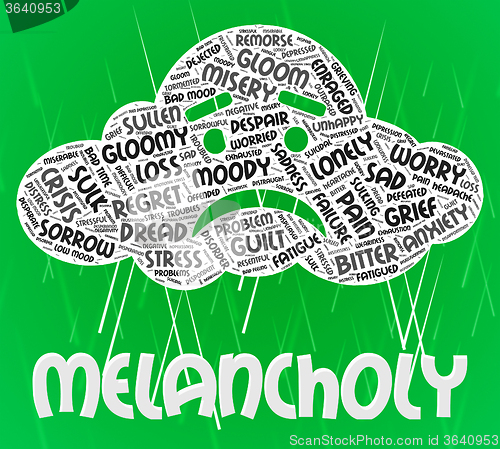 Image of Melancholy Word Means Low Spirits And Dejected