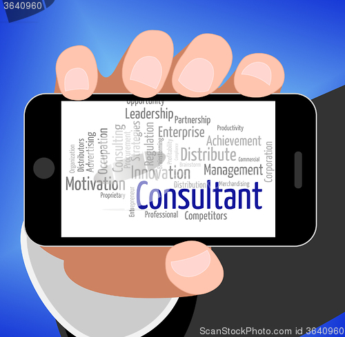 Image of Consultant Word Represents Specialist Wordcloud And Authority