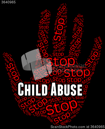 Image of Stop Child Abuse Represents No Childhood And Mistreat