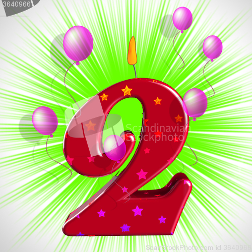 Image of Number Two Party Means Second Birthday Or Celebration