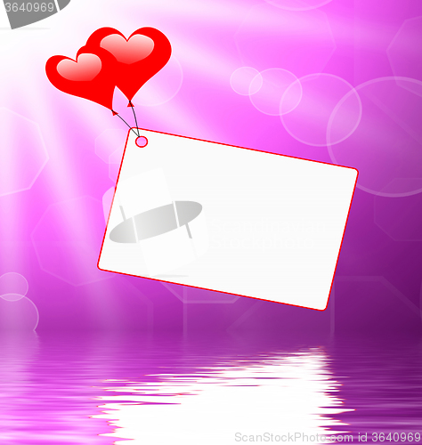 Image of Heart Balloons On Note Displays Passionate Letter Or Romantic Me