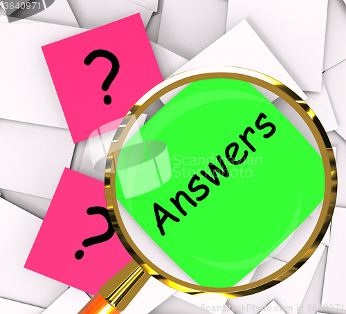 Image of Questions Answers Post-It Papers Show Questioning And Explanatio