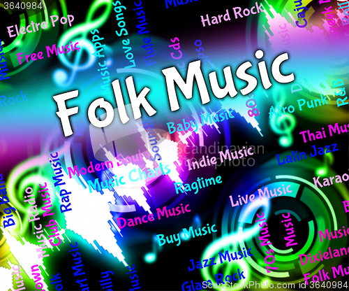 Image of Folk Music Represents Sound Tracks And Harmonies