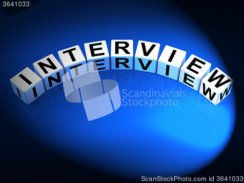 Image of Interview Dice Mean Conversation or Dialogue When Interviewing