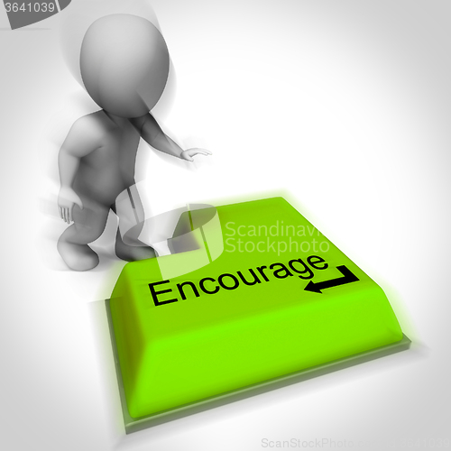 Image of Encourage Keyboard Shows Inspiring Motivation And Reassurance