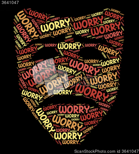 Image of Worry Word Indicates Ill At Ease And Concern