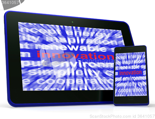 Image of Innovation Tablet Shows Originality Creating And Improving