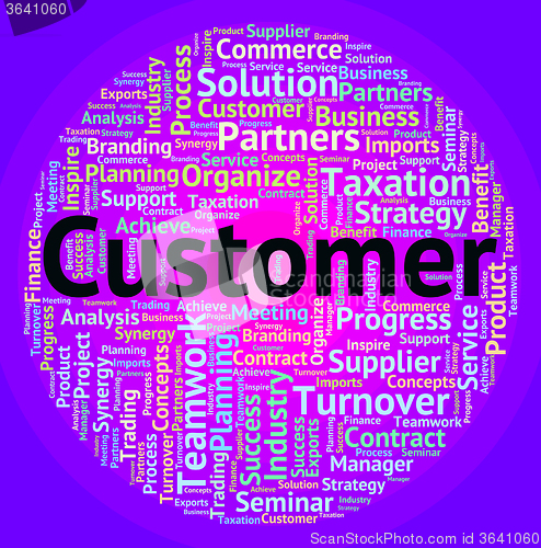 Image of Customer Word Means Client Buyers And Wordclouds