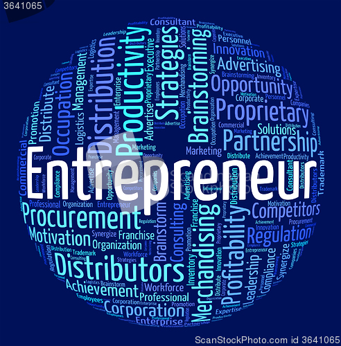 Image of Entrepreneur Word Means Businessman Dealer And Magnate