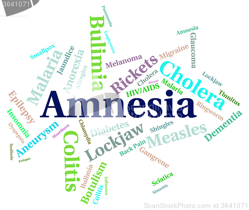 Image of Amnesia Illness Represents Loss Of Memory And Ailment
