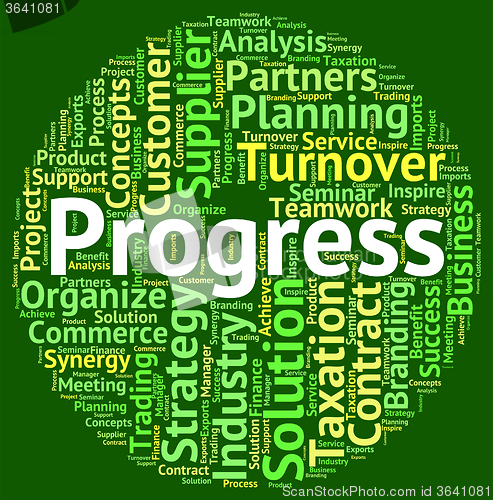 Image of Progress Word Represents Breakthrough Headway And Betterment