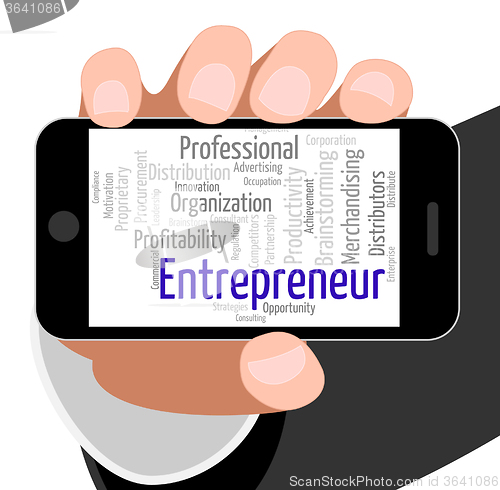 Image of Entrepreneur Word Means Business Person And Businessman