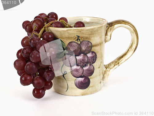 Image of Red Grapes over Grape Cup
