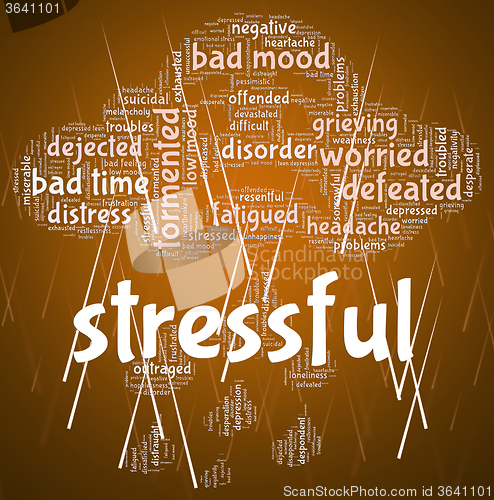 Image of Stressful Word Means Overload Text And Wordclouds