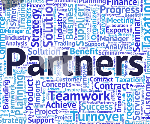 Image of Partners Word Means Working Together And Cooperation